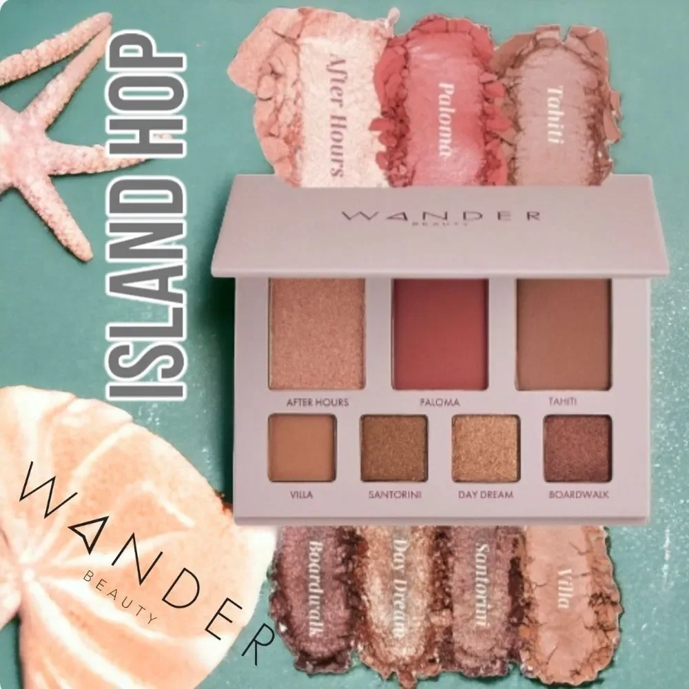 Wander Beauty Island Hop Eye & Face Palette (Golden Brown Shimmer, Bronzer, Blus